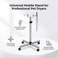 Séchoir pour animaux de compagnie en acier inoxydable LT-1091A/1091C, réglable en hauteur, base à 4 étoiles, support mobile robuste pour séchoir Lantun