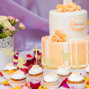 Décoration <span class=keywords><strong>de</strong></span> gâteau thème Communion et Baptême, ange et croix, pour table <span class=keywords><strong>de</strong></span> desserts, insert <span class=keywords><strong>de</strong></span> gâteau, vente chaude - Product Image 5