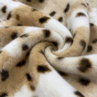 Fourrure synthétique longue en peluche imitant la fourrure de renard et de lynx, imprimé léopard