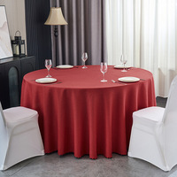 Nappe ronde en polyester épais résistante à la chaleur 300 g/m² avec motif uni