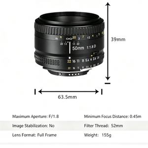 Objectif d'appareil photo reflex numérique plein format 50 mm F1.8D d'occasion, à grande ouverture, compatible avec les appareils photo reflex numériques D3200 D3300 <span class=keywords><strong>D3500</strong></span> D7500 - Product Image 5