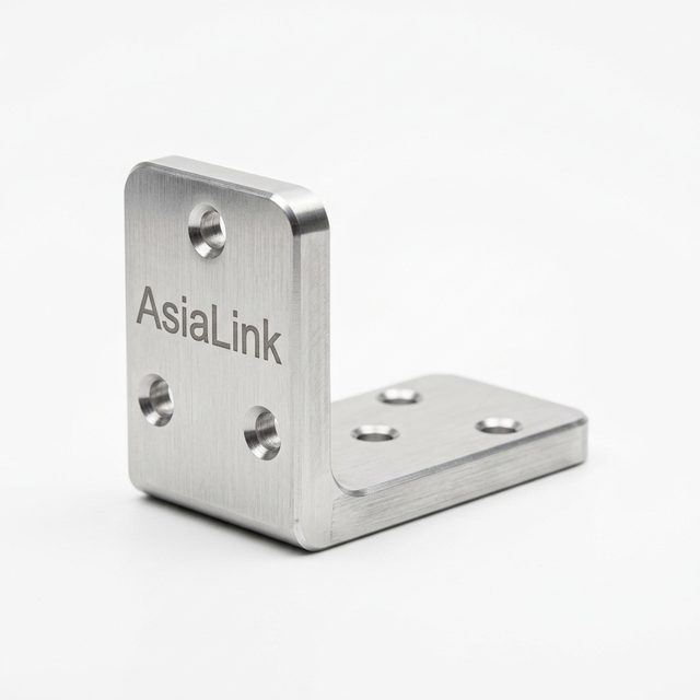 AsiaLink Custom CNC Machined Aluminum L Bracket Precision 90 Degree Angle Mounting Bracket for Automotive & Industrial Equipment