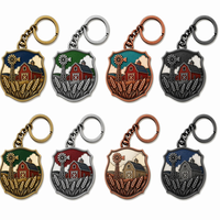 Portachiavi Smaltato Personalizzato Serie Vintage Fattoria, Souvenir Premium 3D in Rilievo Oro Antico con Trattore e Fienile per Regalo e Collezione