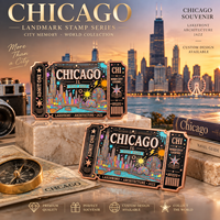 Barres de cuivre pur 999 de 1 oz et 5 oz, série de timbres repères urbains américains avancés, édition en relief colorée, objets de collection
