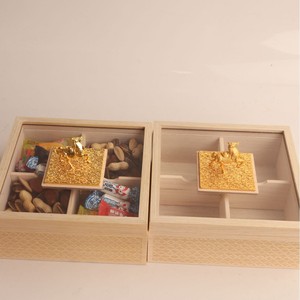 Solid Wood Storage <b>Box</b> Rectangular With Lid Compartment Snack <b>Box</b> For Living Room Coffee Table - Product Image 3