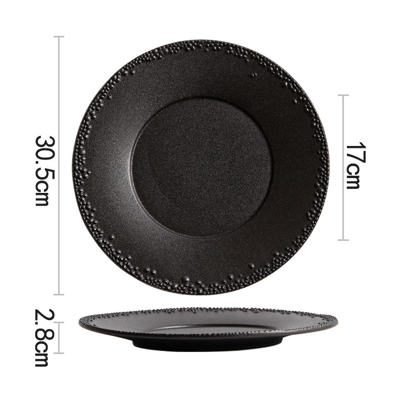 12นิ้วตื้นสีดำด้าน