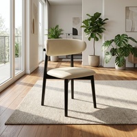 Chaise de salle à manger 2026 SGJJ, style mid-century moderne et minimaliste, avec dossier en tissu et bois, écologique, durable et stable, pour la maison, le bureau, l'hôtel et les banquets