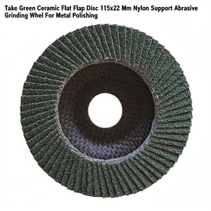 แผ่นขัดเซรามิกสีเขียวแบบแบน 115x22 มม. พร้อมแผ่นรองไนลอน สำหรับขัดโลหะ - Product Image 2