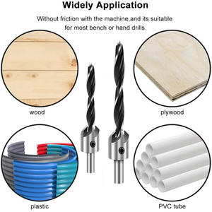 Juego de brocas avellanadoras de 7 piezas con 1 llave hexagonal gratis para carpintería y herramienta de escariador de tornillos para <span class=keywords><strong>prensa</strong></span> de taladro - Product Image 4