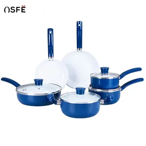 2023 New Design 10Pcs Cooking Utensil Set Non Stick Cookware Sets Cooking Pot With Bakelite Handle