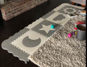 Alfombra <span class=keywords><strong>de</strong></span> juego <span class=keywords><strong>de</strong></span> espuma <span class=keywords><strong>eva</strong></span> para niños, protección segura, sin químicos, gris, blanco, sol, <span class=keywords><strong>luna</strong></span>, estrellas, nube, para gatear - Product Image 5