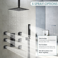 Réglable Carré Thermostatique Bain Douche Robinet Salle De Bains Chaud Froid Montage Mural SPA Pluie Moderne Ensemble De Douche