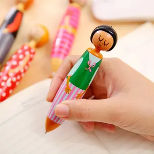 可爱塑料卡通人物娃娃小个子按圆珠笔