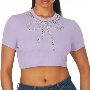 Best-Selling Women's Eco-Friendly Canvas Cotton Formal Knitted Breathable Quick Dry Short <b>Sleeve</b> Crop <b>Top</b> Regular Fit High - Product Image 1