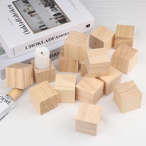 Wooden Cube Blocks Solid Wood <b>Building</b> Blocks For Children Diy Craft <b>Model</b> Making Materials 2 To 4 Years Unisex Construction Toy - Product Image 3