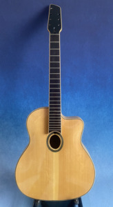 <span class=keywords><strong>Guitare</strong></span> <span class=keywords><strong>acoustique</strong></span> gypsy à 7 cordes <span class=keywords><strong>de</strong></span> 16 pouces fabriquée à la main, corps creux en érable flammé, épicéa non fini, composants <span class=keywords><strong>de</strong></span> <span class=keywords><strong>luthier</strong></span> en ébène non finis - Product Image 4