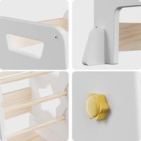 Tour d'apprentissage Montessori pour tout-petits, marchepied en bois pour enfants, tabouret d'aide de cuisine avec barres de sécurité amovibles