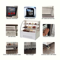 Petite vitrine à gâteaux en marbre à température unique et vitrine à desserts avec portes en verre pour la glacière à crème glacée