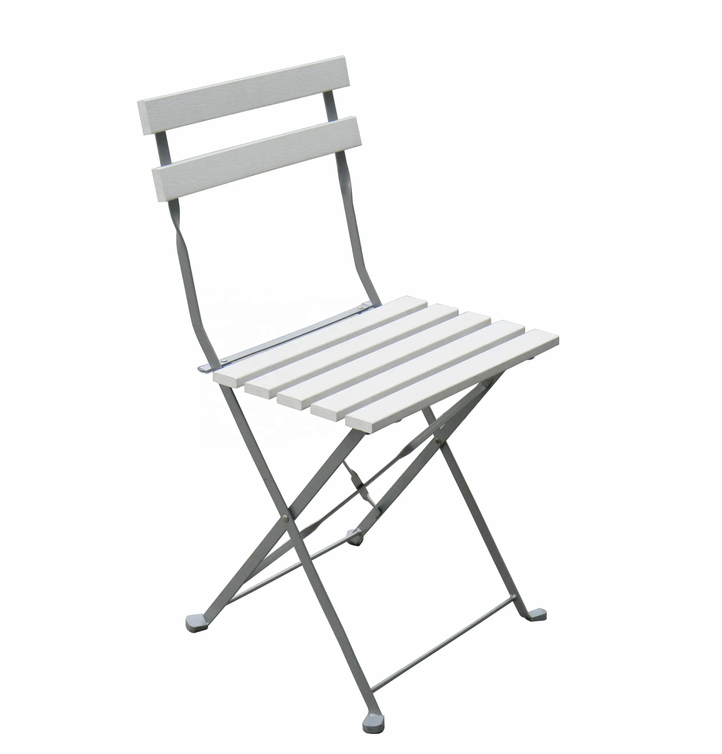 Branco dobrável metal plástico madeira cadeira imitado madeira cadeira
