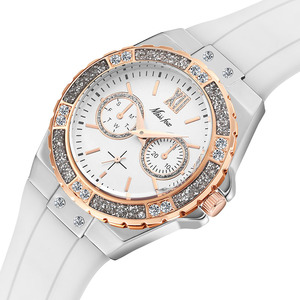 นาฬิ<span class=keywords><strong>ก</strong></span>าข้อมือผู้หญิง MISS FOX 2593 รุ่นโครโนกราฟ สีโรสโ<span class=keywords><strong>ก</strong></span>ลด์ สไตล์สปอร์ต ประดับเพชร สายยางสีน้ำเงิน ระบบอนาล็อ<span class=keywords><strong>ก</strong></span> ควอตซ์ - Product Image 5