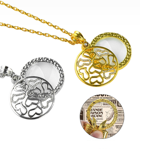 Vente chaude 6x <span class=keywords><strong>femme</strong></span> cadeau <span class=keywords><strong>loupe</strong></span> avec chaîne, collier pendentif <span class=keywords><strong>loupe</strong></span> de lecture - Product Image 1