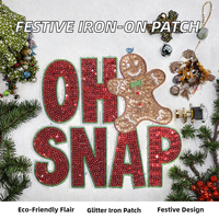 Patch brodé thermocollant en chenille et sequins, motifs Grinch de Noël, flocon de neige, arbre, renne, pour chapeaux et sacs, vente en gros, personnalisable