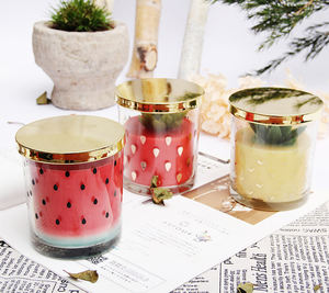 Vela de cristal de fruta al por mayor de fábrica, juego de regalo de cumpleaños, vela perfumada de cera de soja sin humo para dormir calmante - Product Image 1