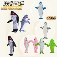 Hot Shark sac de couchage dauphin baleine une pièce pyjamas flanelle Homewear requin sac de couchage couverture Animal en peluche jouet vêtements