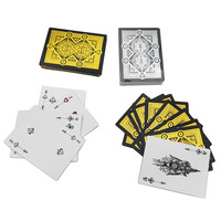 Cartes à jouer de luxe de haute qualité de l'usine Bayaya, logo personnalisé, emballage rétractable, estampillage or et argent