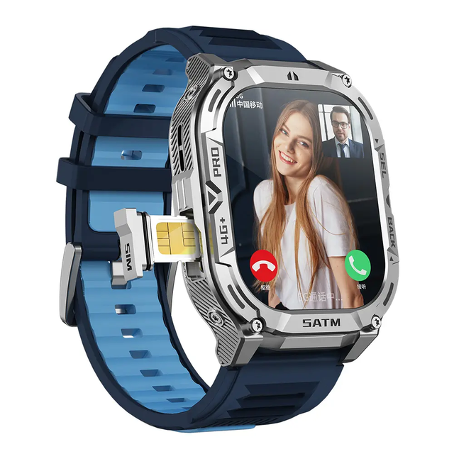 B25 4G Android Smart Watch with Sim Card 2.04inch Amoled Screen IP67 Waterproof HD Video Call Men Sports Smartwatch
