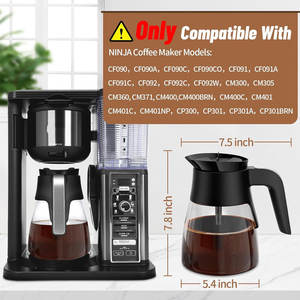 Repuesto de Jarra de Vidrio para Cafetera <span class=keywords><strong>Ninja</strong></span> CM300 CM400 CP300 CF091 con Tapa para Preparación Directa - Product Image 4
