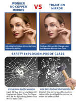 Miroir LED de salle de bain tendance, anti-buée, avec bouton tactile intelligent, sécurité, température de couleur réglable 3000K/4000K/6000K