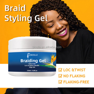 Gel pour cheveux non gras à tenue extra ferme de marque privée Confiture de tressage claire brillante pour tresse torsadée Loc <span class=keywords><strong>N</strong></span> tenue forte - Product Image 2