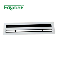 Diffuseur linéaire à fentes en aluminium antirouille de type griffe, réglable, pour plafond HVAC, pré-encastré pour climatisation centrale