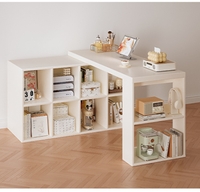 Bureau d'ordinateur de jeu en bois d'angle en forme de L avec étagère