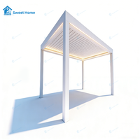 Pergola Bioclimatique Motorisée Moderne en Aluminium avec Murs Latéraux Amovibles, Étanche et Écologique pour la Plage - Sweet Home
