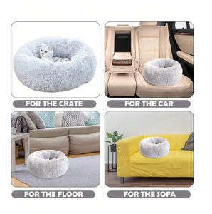 Lit pour animaux de compagnie moderne, solide, moyen, petit, chaud en hiver, en fausse fourrure pelucheuse, durable, emballé en carton, tailles XS-XL pour chiens/chats - Product Image 3