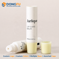 Tube souple PE vide personnalisé de 5 ml, jaune, avec bouchon à vis, finition mate, pour crème ou baume à lèvres, emballage cosmétique, couleur personnalisable