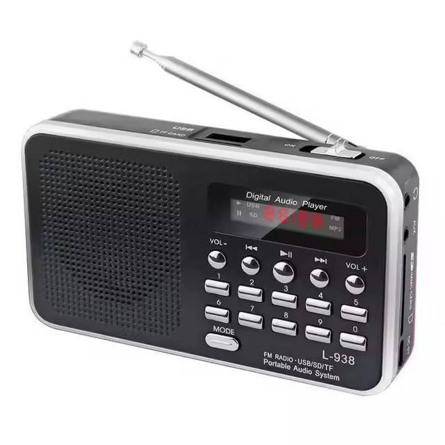 Vofull SD Card Port Antique Vintage Mini FM Radio Portable MP3 Player Stereo BT Radio