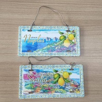 Plaque murale en céramique 3D, paysage italien, forme de plaque d'immatriculation, décoration murale, souvenir personnalisé, panneau suspendu pour la décoration de la maison