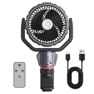 Truck 7 Inches <b>Car</b> Fan Camping Fan with 4000mah Adjustable 4 Wind Speed Suitable for All Vehicle <b>Clip</b> Fan Oscillating Remote Fan - Product Image 1