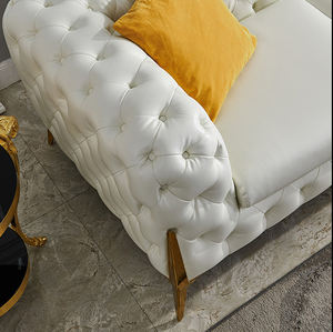 Juego de sofá nórdico suave grande de lujo, muebles de sala de estar, sofá blanco en forma de I, sofá de tela de microfibra seccional Modular - Product Image 4