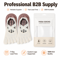 Chaussettes de yoga fines, dégradées, professionnelles, antidérapantes, à orteils séparés, entièrement couvrantes, basses, pour Pilates, d'été, athlétiques, à cinq doigts