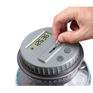 Pot à monnaie grande capacité en plastique transparent et acier inoxydable, carré, de haute qualité, écologique, avec serrure, pour dollars américains - Product Image 1