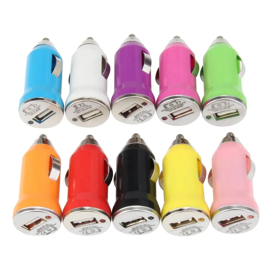 Mini Single USB Car Charger 5V 1A Bullet Mobile Phone Car USB Charger Adapter Charging For iPhone Samsung Huawei Tablet