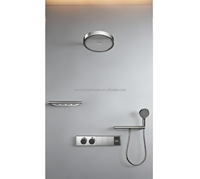 Nouvelle Mitigeur de Douche Thermostatique Intelligent 3 Voies Encastré Mural en Laiton Chromé avec Affichage, pour Jets Pluie et Doux, Ensemble de Douche Moderne