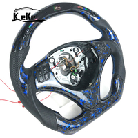 Écran LED RVB, volant en fibre de carbone forgée bleue pour BMW E90 E91 E92 E93 E87 E82, prend en charge la personnalisation