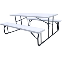 6ft 8 sièges Heavy Duty Garden Courtyard Picnic Rectangular HDPE Table et banc Ensemble pour l'extérieur