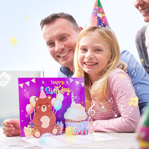 Tarjeta de Felicitación Musical Emergente de 90 Grados Personalizada con Diseño de Pastel Arcoíris, Libro de Sonidos, Papel Blanco como la Nieve, Impresión Offset para <span class=keywords><strong>Cumpleaños</strong></span> - Product Image 5