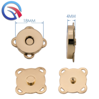 Kancing Magnet Bulat 18mm Warna Merah Tembaga, Magnet Kuat untuk Tas, Pakaian, Dompet